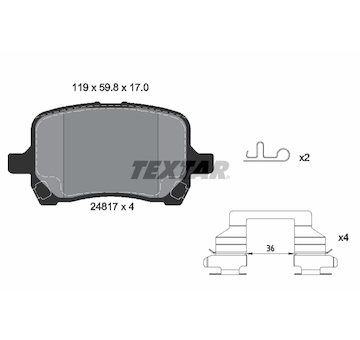 Sada brzdových destiček, kotoučová brzda Textar 2481701