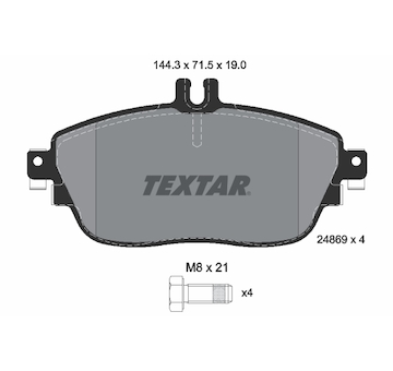 Sada brzdových destiček, kotoučová brzda Textar 2486901