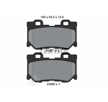 Sada brzdových destiček, kotoučová brzda Textar 2492101