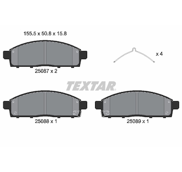 Sada brzdových destiček, kotoučová brzda Textar 2508703