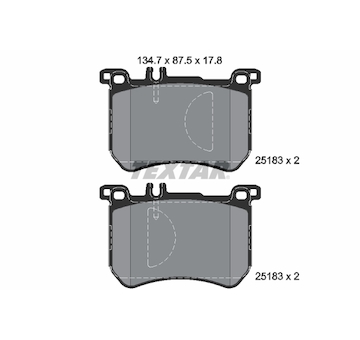 Sada brzdových destiček, kotoučová brzda Textar 2518301