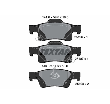 Sada brzdových destiček, kotoučová brzda Textar 2519601