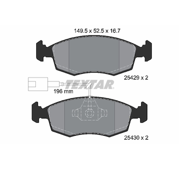 Sada brzdových destiček, kotoučová brzda Textar 2542901