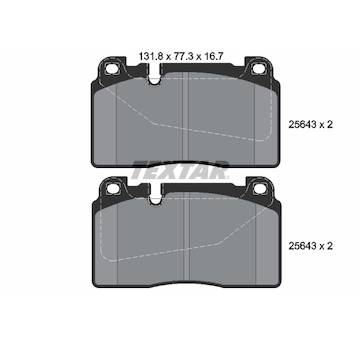 Sada brzdových destiček, kotoučová brzda Textar 2564301