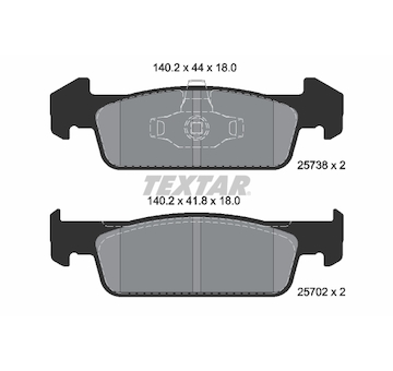 Sada brzdových destiček, kotoučová brzda Textar 2573801