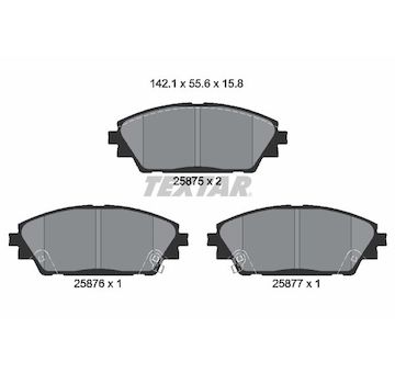Sada brzdových destiček, kotoučová brzda Textar 2587501