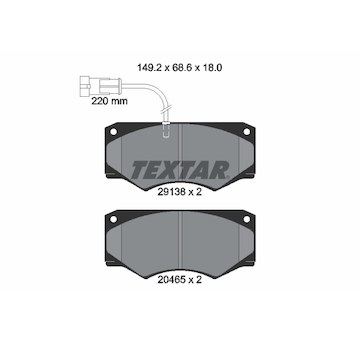 Sada brzdových destiček, kotoučová brzda Textar 2913801