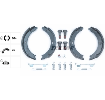 Sada brzdových čelistí, parkovací brzda Textar 91044500