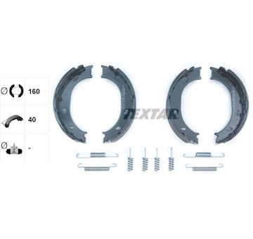 Sada brzdových čelistí, parkovací brzda Textar 91055100