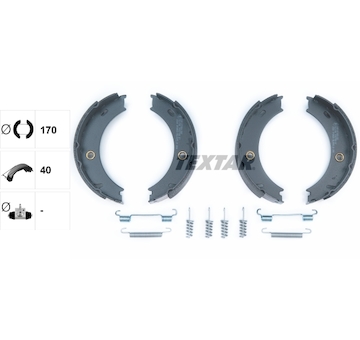 Sada brzdových čelistí, parkovací brzda Textar 91057900