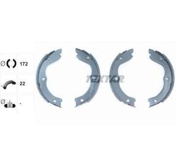Sada brzdových čelistí, parkovací brzda Textar 91062700
