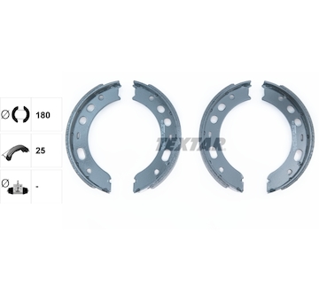 Sada brzdových čelistí, parkovací brzda Textar 91063500
