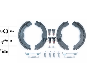 Sada brzdových čelistí, parkovací brzda Textar 91067000