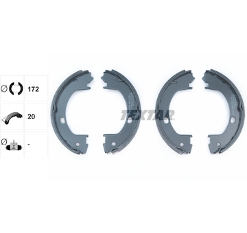 Sada brzdových čelistí, parkovací brzda Textar 91071900