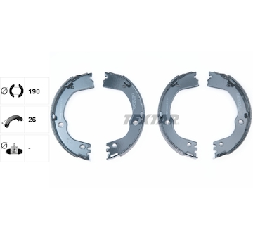 Sada brzdových čelistí, parkovací brzda Textar 91082500
