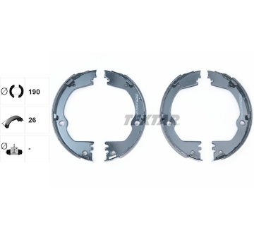 Sada brzdových čelistí, parkovací brzda Textar 91082700