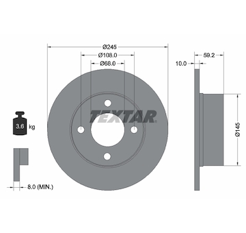 Brzdový kotouč Textar 92026100