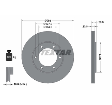 Brzdový kotouč Textar 92035600