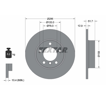 Brzdový kotouč Textar 92055503