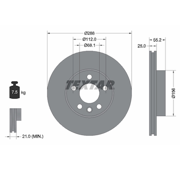 Brzdový kotouč Textar 92074203