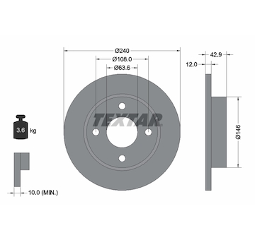 Brzdový kotouč Textar 92075303