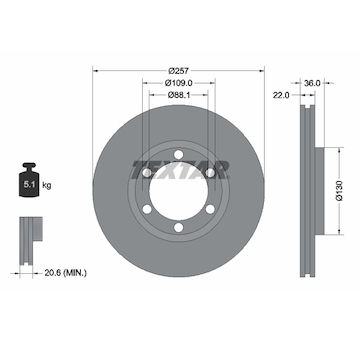 Brzdový kotouč Textar 92075800