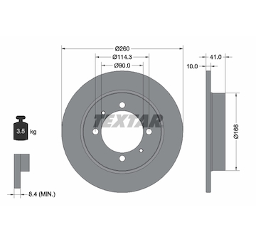 Brzdový kotouč Textar 92083003