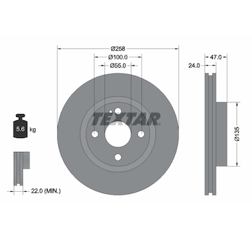 Brzdový kotouč Textar 92103100