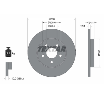 Brzdový kotouč Textar 92109703