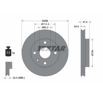 Brzdový kotouč Textar 92133500