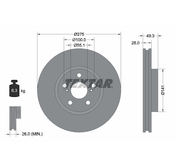 Brzdový kotouč Textar 92142003