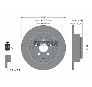 Brzdový kotouč Textar 92158800