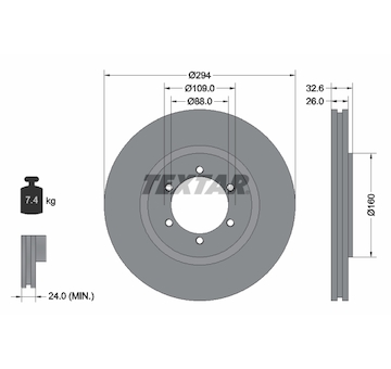 Brzdový kotouč Textar 92162600