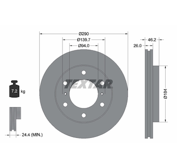 Brzdový kotouč Textar 92167103