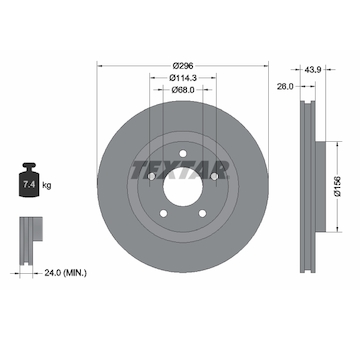 Brzdový kotouč Textar 92167403