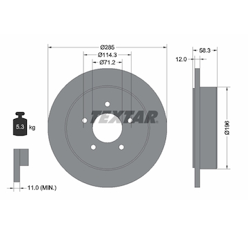 Brzdový kotouč Textar 92169100