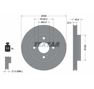Brzdový kotouč Textar 92176003