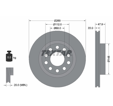 Brzdový kotouč Textar 92176903