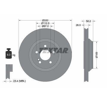 Brzdový kotouč Textar 92197903