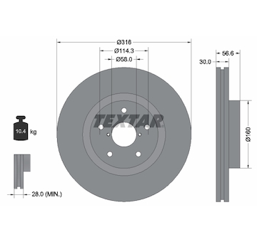Brzdový kotouč Textar 92199203