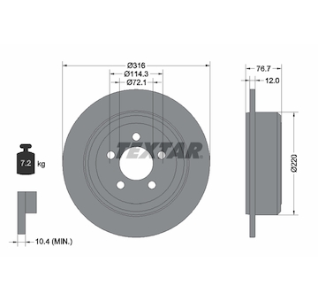 Brzdový kotouč Textar 92202703