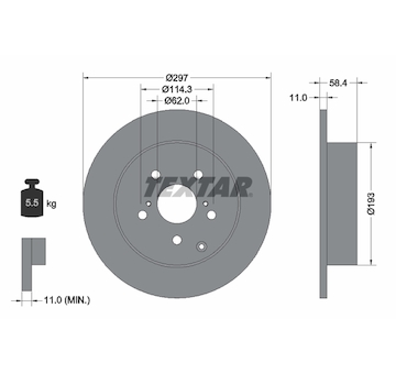 Brzdový kotouč Textar 92222500