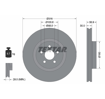 Brzdový kotouč Textar 92236503