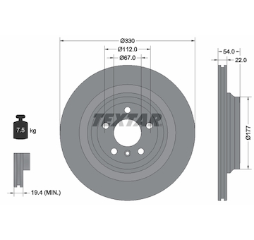 Brzdový kotouč Textar 92273505