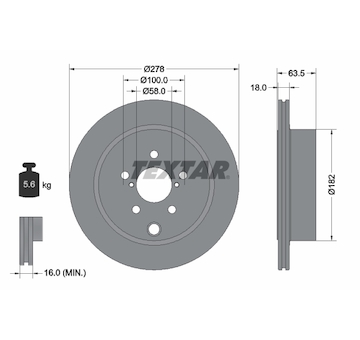 Brzdový kotouč Textar 92278503