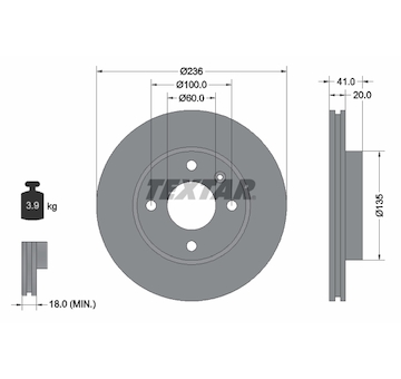 Brzdový kotouč Textar 92278703