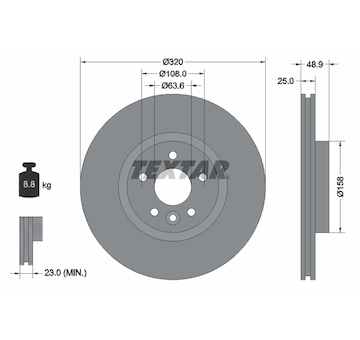 Brzdový kotouč Textar 92282103