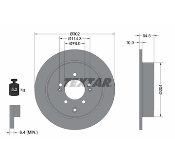 Brzdový kotouč Textar 92293303