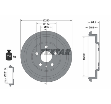 Brzdový buben Textar 94039300