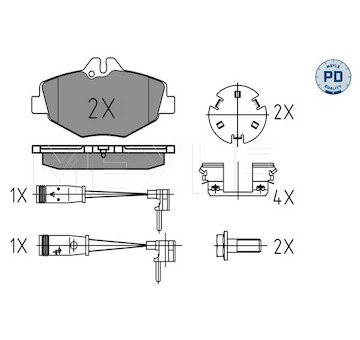Sada brzdových destiček, kotoučová brzda Meyle 025 237 4320-1/PD